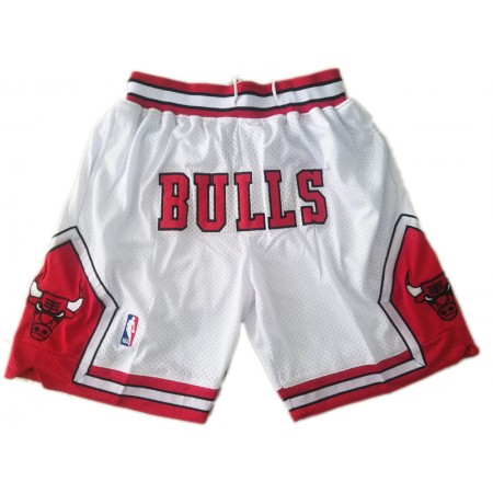 NBA Chicago Bulls Uomo Pantaloncini Tascabili Bianca Swingman